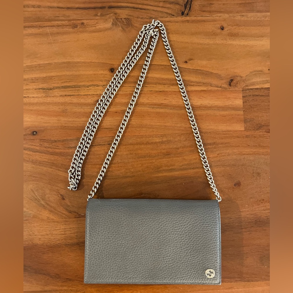 Gucci Leather Dollar Calf Wallet on Chain (WOC) Crossbody